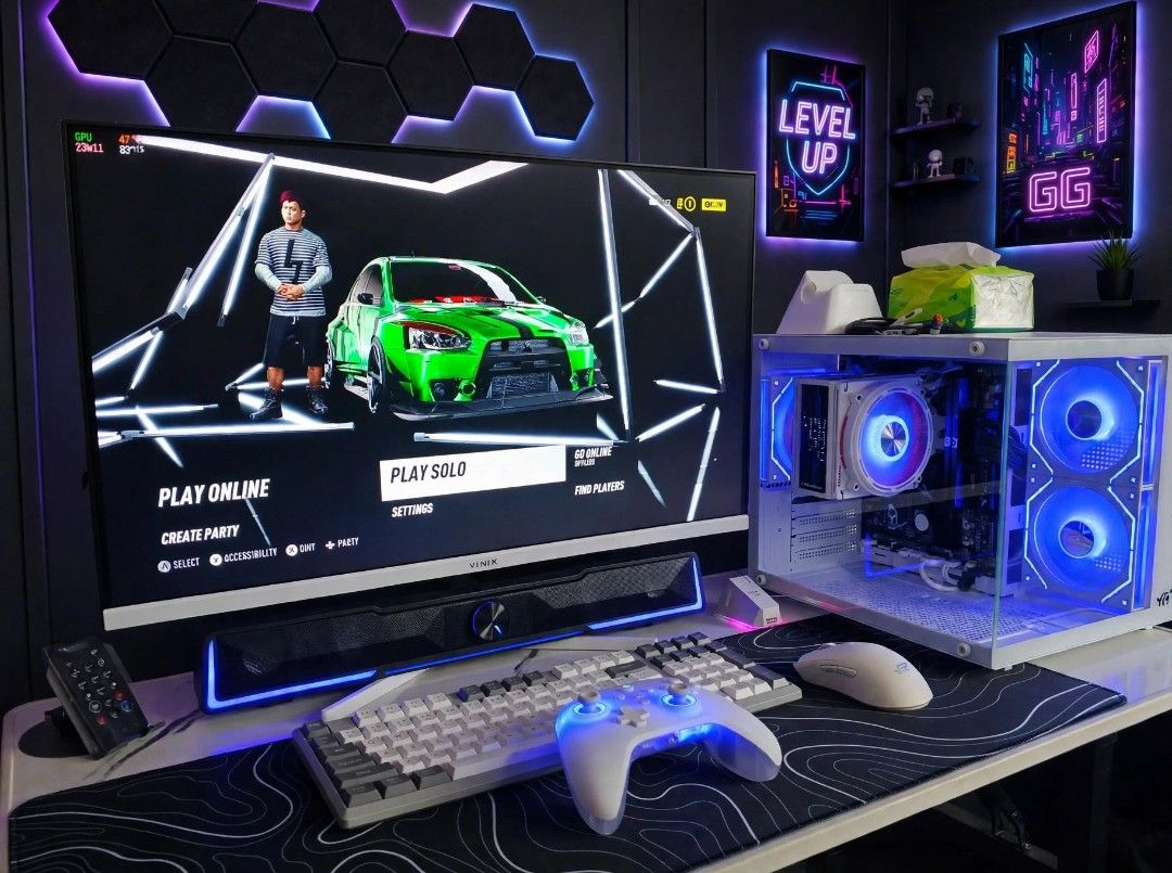 Desktop white build pc set (Category: Desktops) located in Manila. Submitted by calmfire_c56778 (Listing ID 1464046626, Image 2). Description: For sale... Ryzen 5 5600G 6 Core 12 Threads Darkflash e400 plus cpu cooler V-color ram 2x8gb ddr4 3200mhz Kimtigo 256gb Nvme ssd main storage Iplex 256gb ssd secondary storage Ovation B450m motherboard 800 watts power supply Red dragon tri-mode wireless keyboard Ygt tri-mode wireless mouse Ygt gaming case 