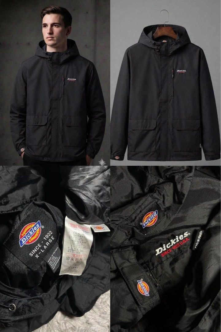 Dickies Black Hooded Jacket X-Large (Category: Coats, Jackets and Outerwear) located in San Fernando. Submitted by erison.cruz26 (Listing ID 1463945399, Image 1). Description: - Dickies Black Hooded Jacket - Size: X-Large - Features: Two front pockets, one zippered chest pocket - Origin: Made in Vietnam - Ideal for: Everyday wear, outdoor activities - Benefits: Durable, stylish - Dimension 24*30.