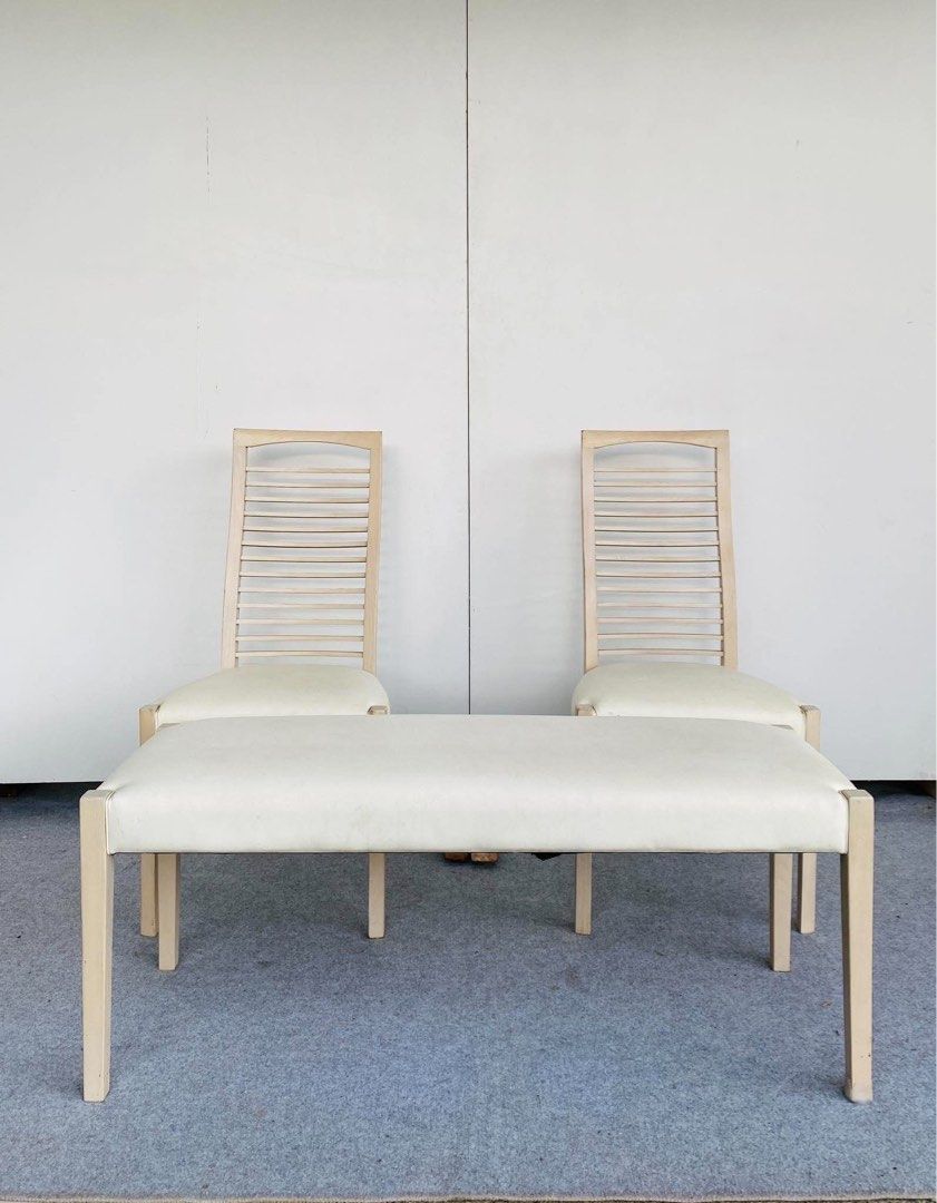 DINING CHAIRS AND BENCH (Category: Chairs) located in Manila. Submitted by jerichocal17856 (Listing ID 1464069239, Image 2). Description: “JAPAN SURPLUS” DINING CHAIRS AND BENCH SIZE: CHAIRS: 18L” x 19W” x 18Sh” x 38H” inches BENCH: 43L” x 16W” x 18H” inches (AS-IS ITEM) IN GOOD CONDITION.
