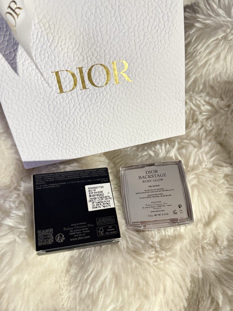 Dior Backstage Rosy Glow Blush in Guava (Category: Makeup) located in Quezon City. Submitted by micavllrl (Listing ID 1463993364, Image 3). Description: - Dior Backstage Rosy Glow blush - Shade: 108 Guava (NEW LATEST SHADE) COMPLETE INCLUSION WITH BOX & PAPERBAG 🩷✨.