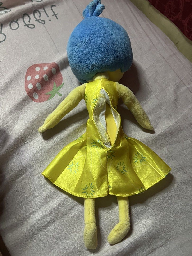 Disney Pixar Inside Out Joy Plush Toy (Category: Plushies & Soft Toys) located in Bulacan. Submitted by haven_plushie_dolls.888 (Listing ID 1464114314, Image 2). Description: - Authentic Disney Pixar Inside Out Joy plush toy. - Wearing her signature yellow dress with blue starbursts. - Dress features a convenient velcro closure at the back. - Soft and huggable, perfect for cuddles. - A must-have for any fan of the Inside Out movie..