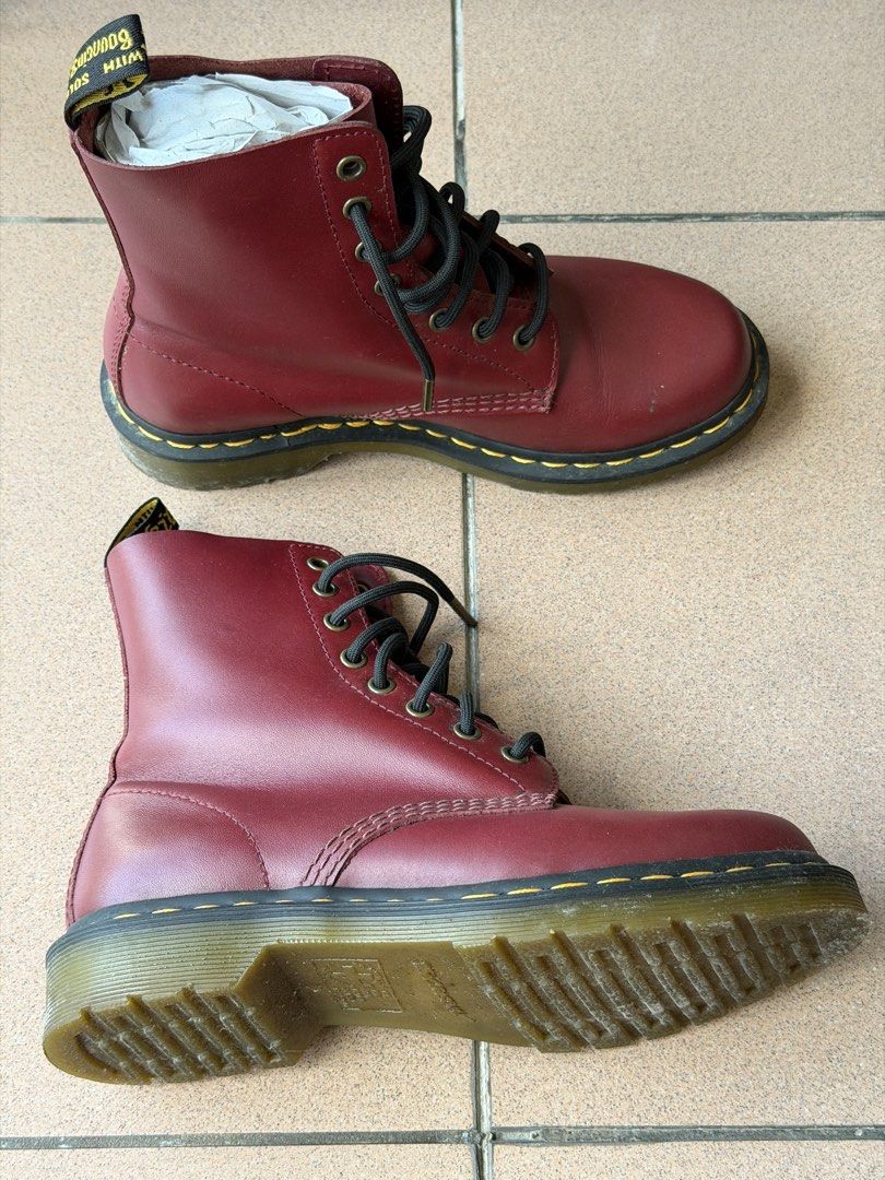 Dr. Martens 1460 Pascal Boots (Category: Boots) located in Cavite. Submitted by nikka.am (Listing ID 1463964080, Image 1). Description: - color: cherry red - size: 7 US women - 100% original bought here in ph - with box - will wipe to simply remove dust before shipping - lightly used, manage your expectations.