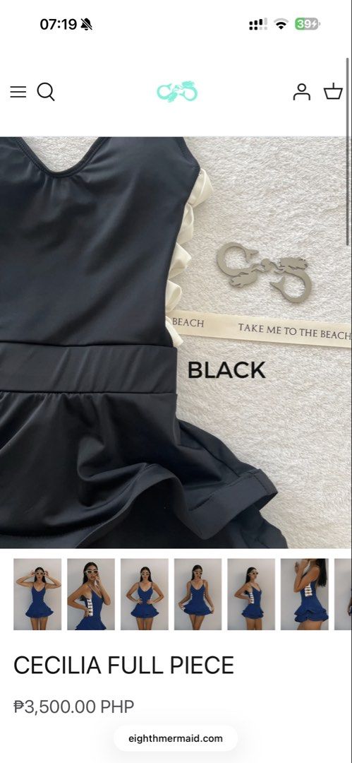 Eighth Mermaid Cecilia (Category: Bikinis & Swimsuits) located in Taguig. Submitted by maricar0411 (Listing ID 1463959743, Image 1). Description: Last price already Worn once for less than an hour Only black color available. Posted WW from website for reference.