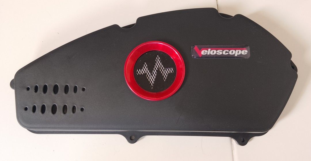 Eloscope Motorcycle Air Filter Cover (Category: Bicycles) located in Caloocan City. Submitted by tamonchi (Listing ID 1463968473, Image 1). Description: - Black air filter cover - Red accent detail - Features Eloscope logo - Multiple ventilation holes for optimal airflow - Removed from a motorcycle - Please check photos for exact condition - Sold as is.