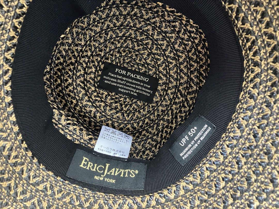 Eric javits straw hat (Category: Hats & Beanies) located in Angeles City. Submitted by jnwsurplus (Listing ID 1463977954, Image 2). Description: Eric Javits packable straw sun hat in a black and natural woven pattern featuring UPF 50+ sun protection..