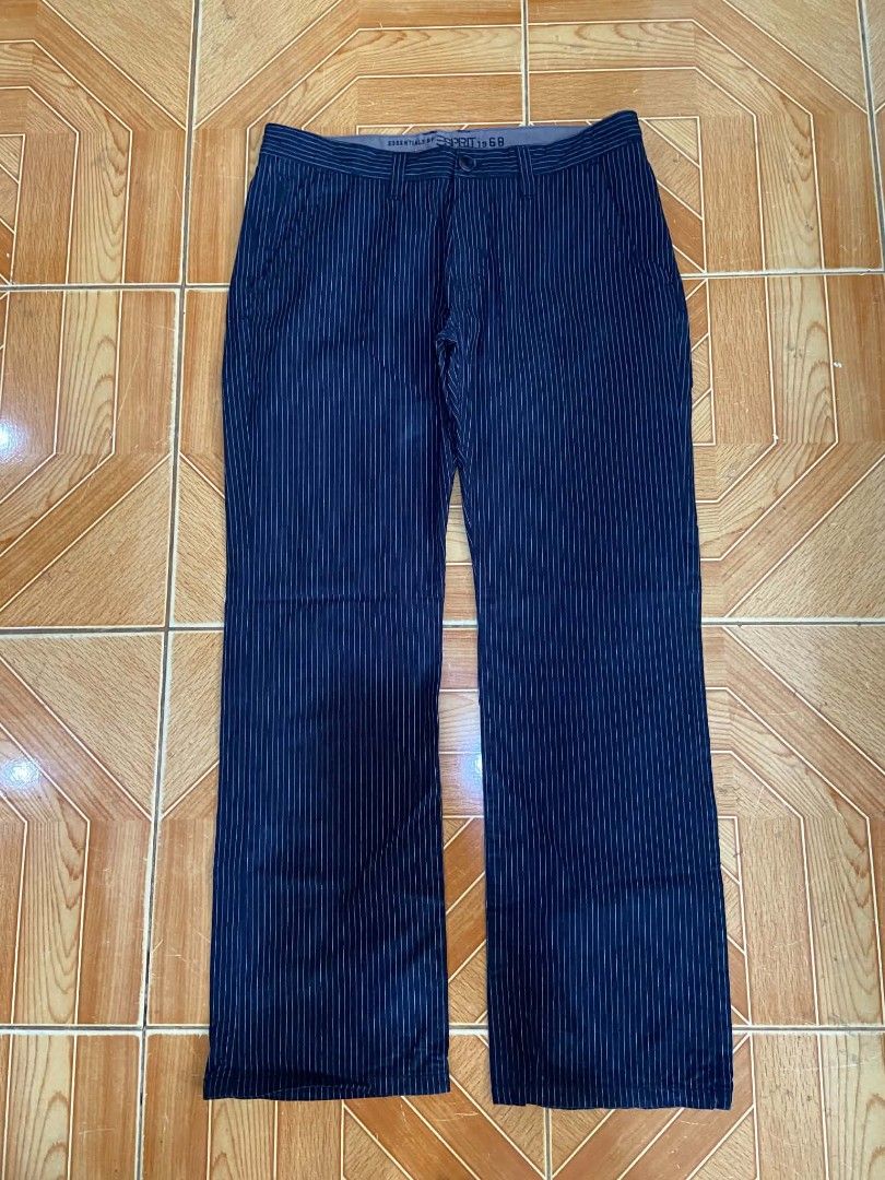 Essentials by ESPRIT Vibtage Y2K Pants (Category: Trousers) located in Paranaque City. Submitted by jnthn.c (Listing ID 1464135793, Image 1). Description: Essentials by ESPRIT Vibtage Y2K Pants "Navy Blue Pinstripe" Size 34 on Tag Actual Size: 34 x 42 No Issue, Need Wash.