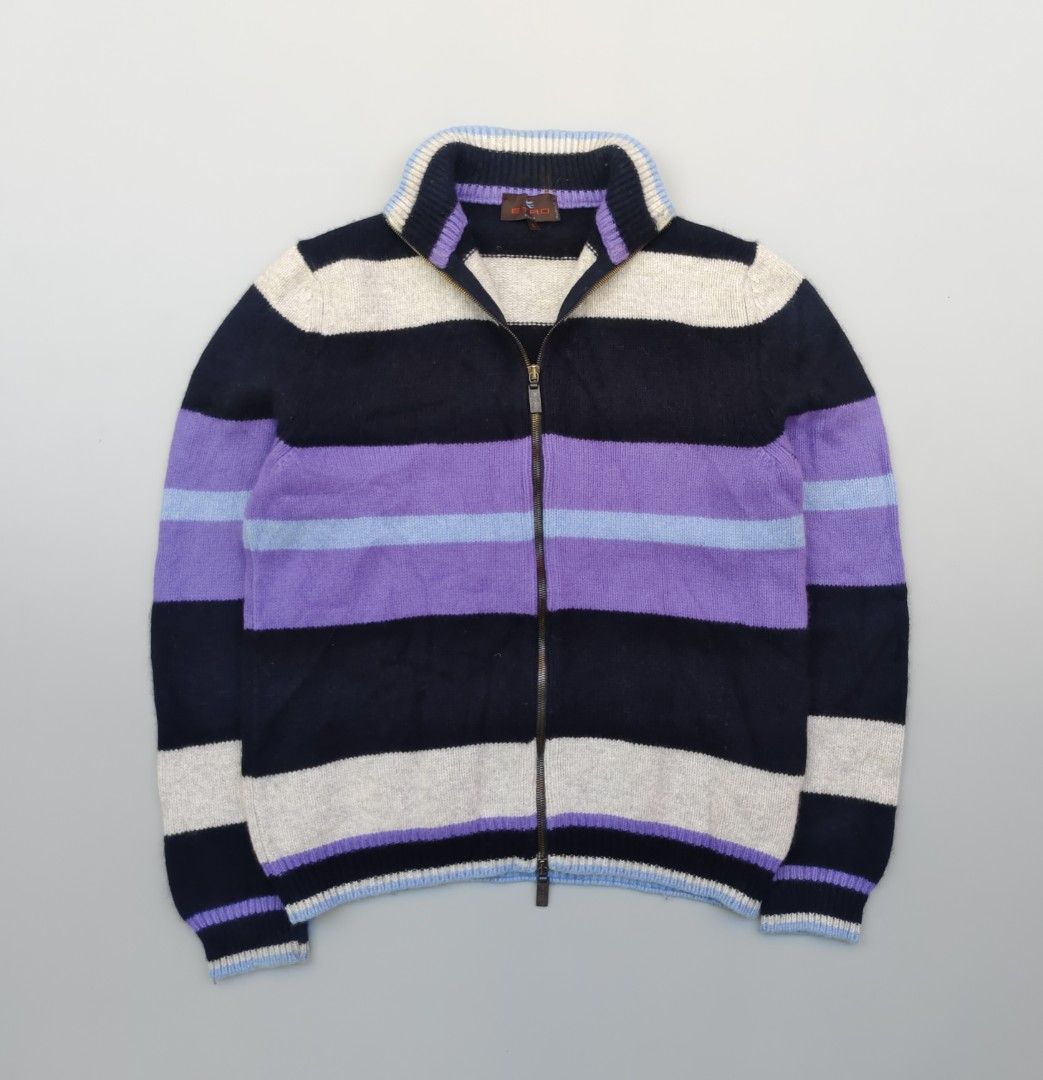 ETRO dual zip closure sweater (ITALY made) (Category: Coats, Jackets and Outerwear) located in Baguio. Submitted by archival_thrifted.ph. (Listing ID 1463948613, Image 2). Description: FOR SALE‼️ .ETRO DUAL ZIP CLOSURE WOMENS SWEATER .MADE IN ITALY 🇮🇹 . EXCELLENT CONDITION .SIZE SMALL ON TAG .PHP 2800 PLUS SF .❌❌ COP/COD .MOP GCASH .COURIER J&T .BAGUIO AREA .DM FOR SURE BUYER TY.