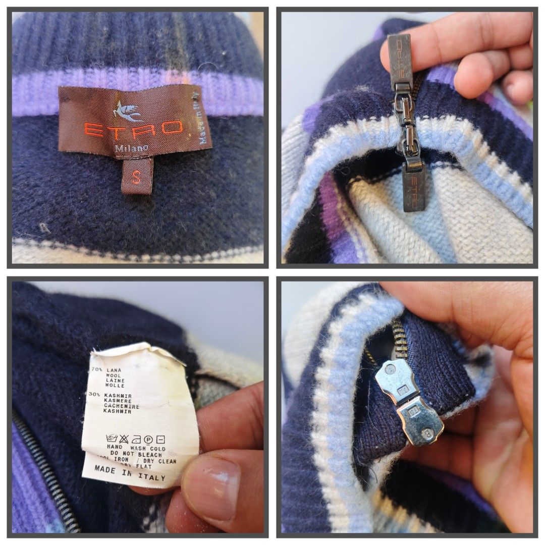ETRO dual zip closure sweater (ITALY made) (Category: Coats, Jackets and Outerwear) located in Baguio. Submitted by archival_thrifted.ph. (Listing ID 1463948613, Image 3). Description: FOR SALE‼️ .ETRO DUAL ZIP CLOSURE WOMENS SWEATER .MADE IN ITALY 🇮🇹 . EXCELLENT CONDITION .SIZE SMALL ON TAG .PHP 2800 PLUS SF .❌❌ COP/COD .MOP GCASH .COURIER J&T .BAGUIO AREA .DM FOR SURE BUYER TY.