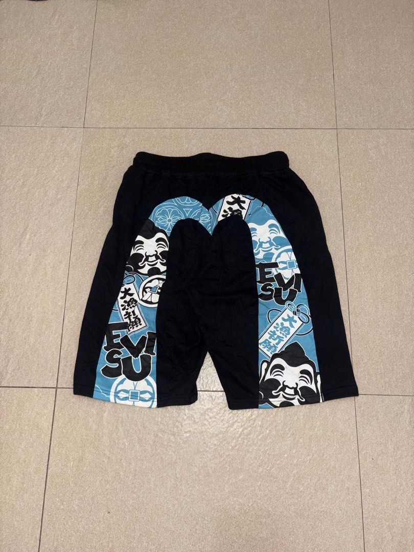 EVISU SHORT (Category: Shorts) located in Manila. Submitted by triptothrift7 (Listing ID 1464069826, Image 1). Description: pm me for fast transaction! EVISU SHORT for only 799 size medium waistline 28 x 34 stretch length 21 no issue excellent condition color rate 9/10 mode of payment gcash or bank transfer location Biñan laguna.