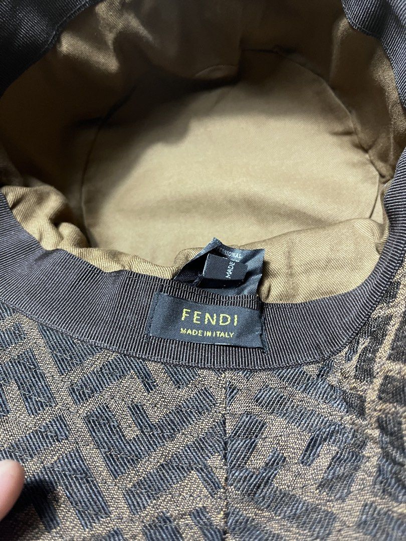 Fendi FF Monogram Bucket Hat Made in Italy (Category: Hats & Beanies) located in Iloilo. Submitted by fromthebins.ilo2 (Listing ID 1464051626, Image 3). Description: - Classic Fendi bucket hat - Iconic FF monogram pattern - Color: Brown and black - Made in Italy - Satin-like interior lining - Ideal for sunny days or completing your look -details posted Mop:gcash / bank transfer Courier;J&T / Lbc ❗️NEGOTIABLE ❗️FREE SHIPPING Thank you carousel fam