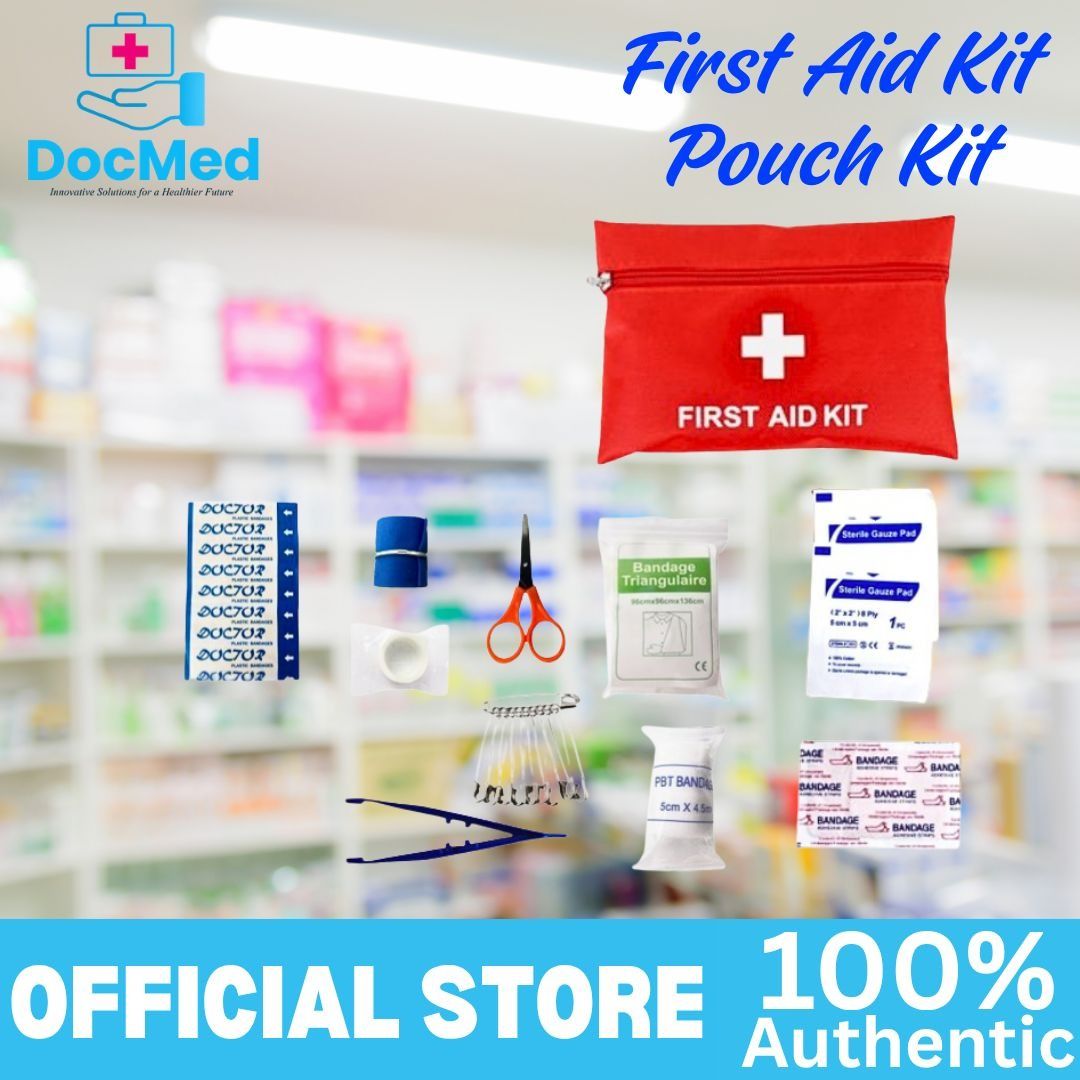 FIRST AID KIT W/ CONTENT (POUCH) (Category: Medical Supplies & Tools) located in Quezon City. Submitted by zee_010200 (Listing ID 1463945458, Image 2). Description: - Compact and portable first aid kit - Red pouch with secure zipper closure - Contains essential medical supplies for emergencies - Ideal for car, home, or travel.