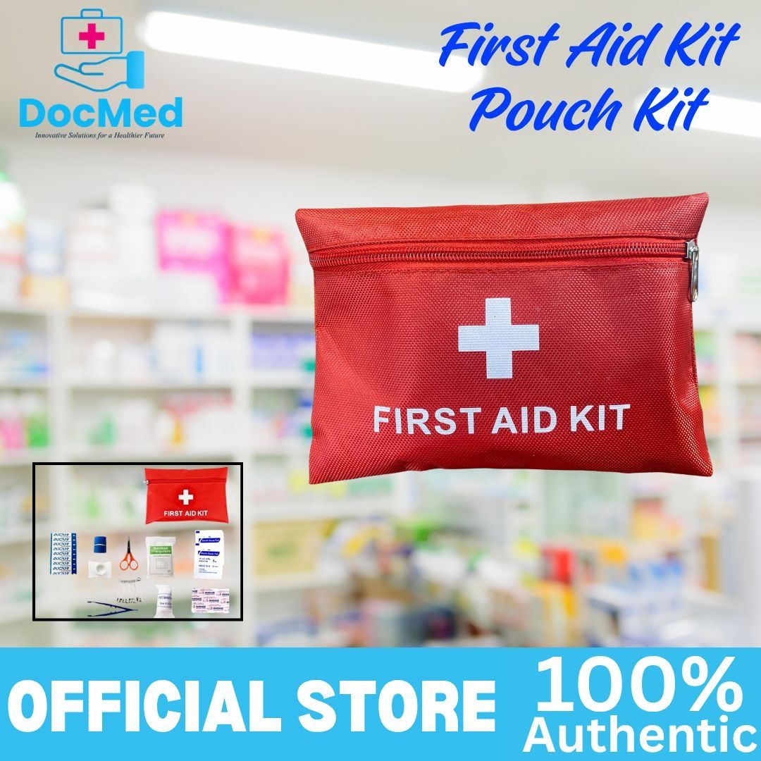 FIRST AID KIT W/ CONTENT (POUCH) (Category: Medical Supplies & Tools) located in Quezon City. Submitted by zee_010200 (Listing ID 1463945458, Image 3). Description: - Compact and portable first aid kit - Red pouch with secure zipper closure - Contains essential medical supplies for emergencies - Ideal for car, home, or travel.