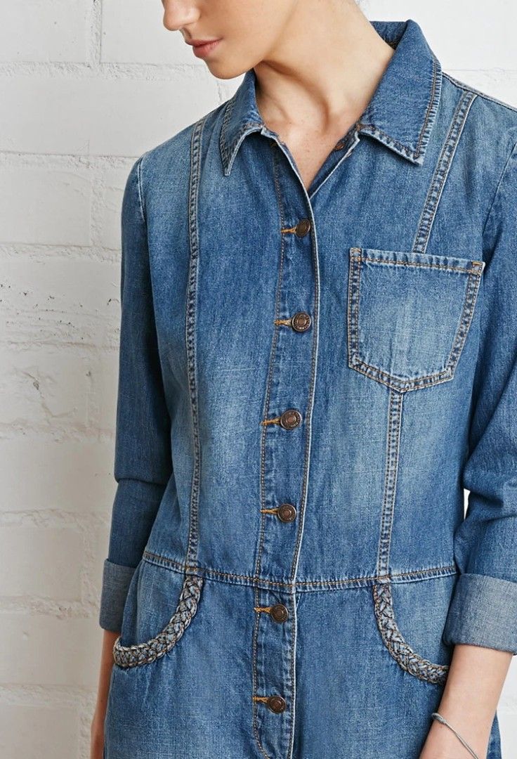 Forever 21 Denim Romper with Braided Pockets (Category: Rompers) located in Davao. Submitted by parenasnic86577 (Listing ID 1463938712, Image 2). Description: - Cute denim romper from Forever 21 - Button-up front - Braided pocket details - Cuffed sleeves and hem - Great for casual wear - Ready for a new home!.