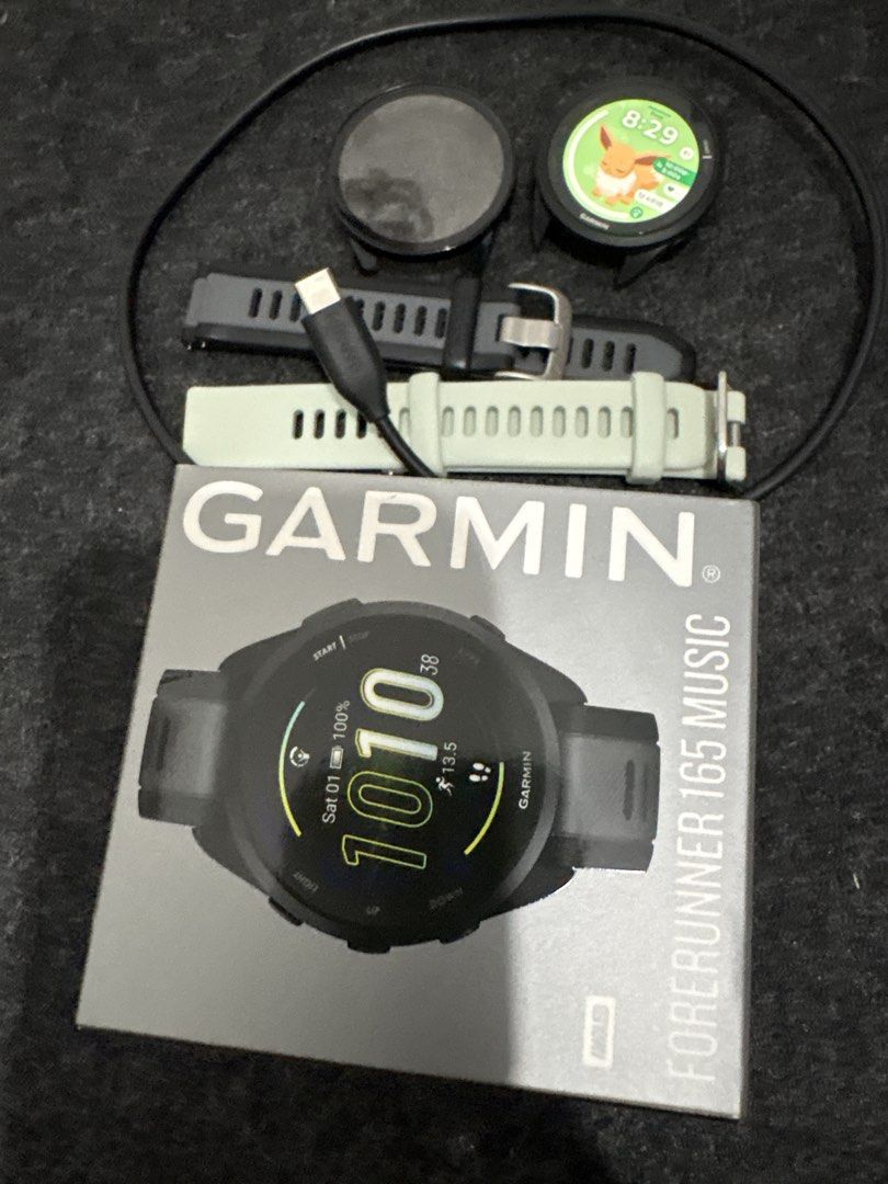 Garmin Forerunner 165 Music (Category: Wearables & Smart Watches) located in Muntinlupa City. Submitted by shyneeee21 (Listing ID 1464051519, Image 2). Description: 1.2" Colourful Amoled Display Up to 11 days of battery life in smartwatch mode Training metrics and recovery insights 25+ built-in gps and indoor sports app Touchscreen and buttons Music on wrists (up to 4GB of music for phone-free workouts) .