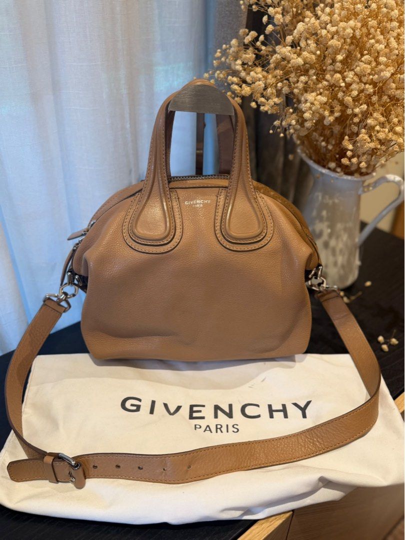 Givenchy Antigona Small Leather Bag (Category: Luxury Bags & Wallets) located in Quezon City. Submitted by mamadeclutter8877 (Listing ID 1463947890, Image 1). Description: - Classic Givenchy Antigona bag - Beautiful tan leather - Small size - Comes with original dust bag - Great everyday bag, fits essentials - Soft leather with nice texture - Detachable shoulder strap for versatility.