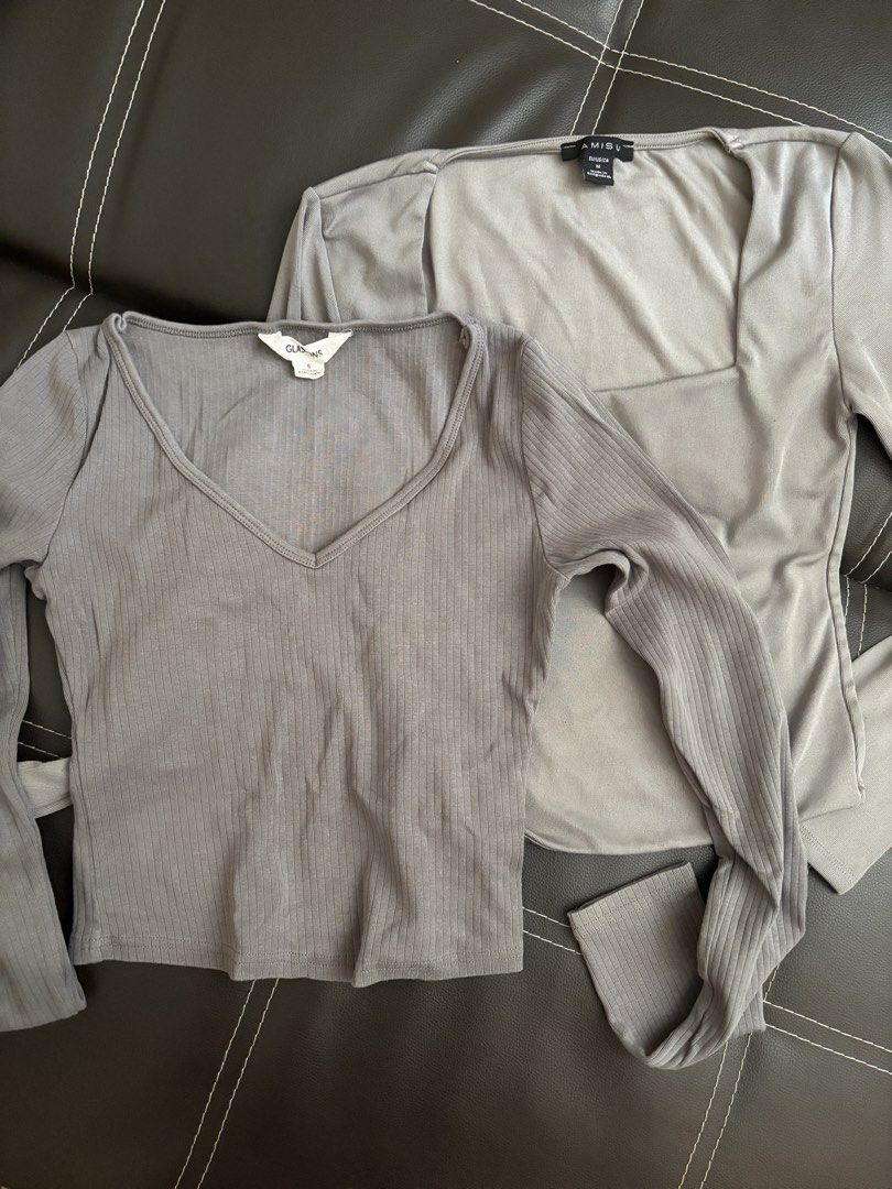 Gray longsleeves bundle (Category: Longsleeves) located in Quezon City. Submitted by chellecdngn (Listing ID 1463965875, Image 1). Description: 250 for both! Last price posted. Size small to medium, no WW.