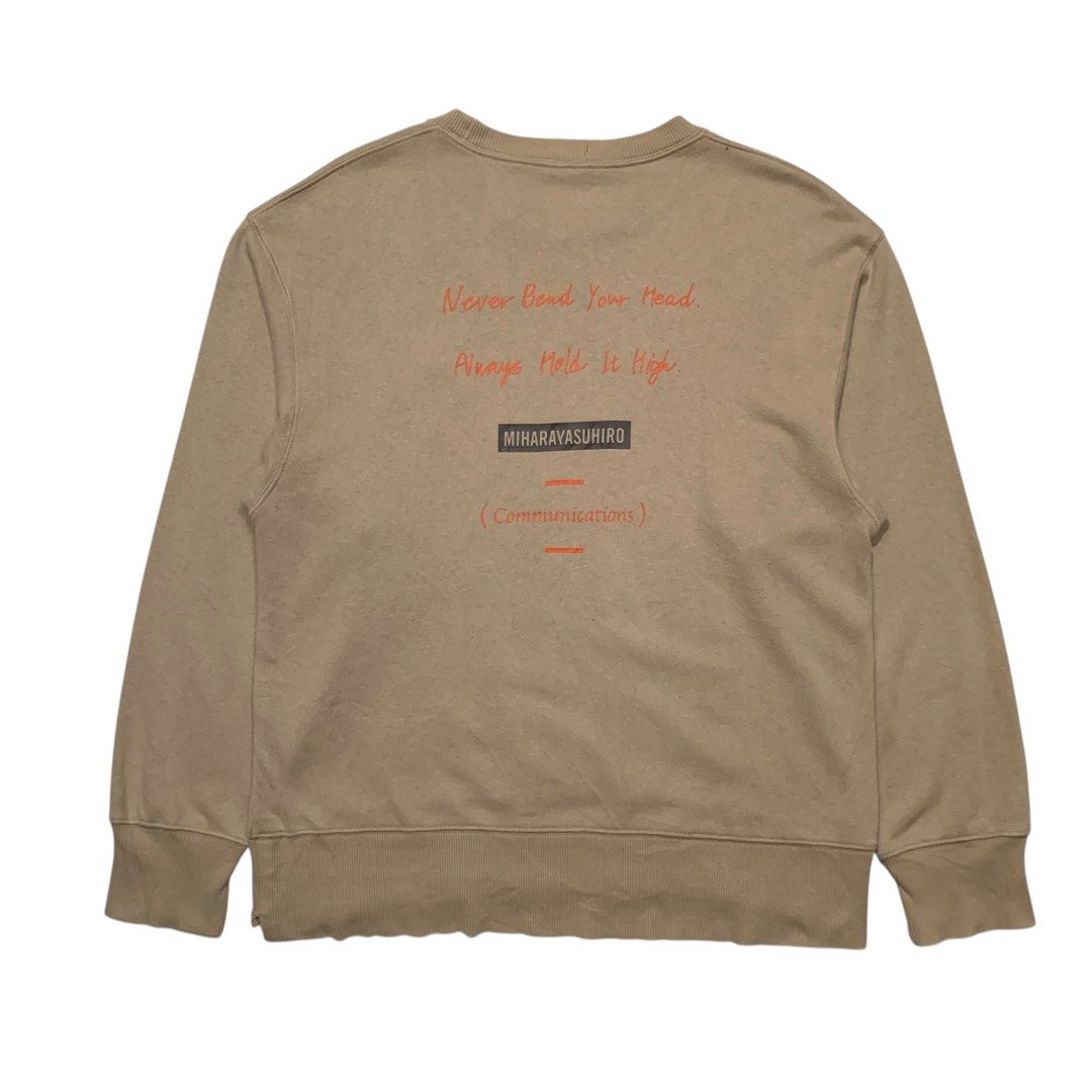 GU Japan X Miharayasuhiro Statement Crewneck Sweater (Category: Coats, Jackets and Outerwear) located in Baguio. Submitted by thesecretshop_ph (Listing ID 1464042221, Image 2). Description: Size: Medium Lenght: 27” Width: 23” Issues: -.