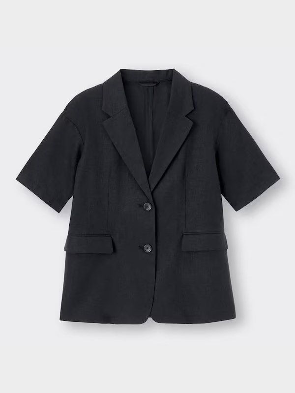 GU Linen Blend Half sleeve Jacket (Category: Others Tops) located in Makati City. Submitted by _allthingsuniqlogumuji (Listing ID 1463960032, Image 1). Description: ✦ AUTHENTIC | PRISTINE CONDITION ◇ TAG SIZE: s ◇ COLOR: black ◇ ACTUAL MEASUREMENTS: pit to pit 18" x length 26" 𓂃 Please check measurements before purchasing. ✦ FIRST TO PAY = PRIORITY ◇ MOP: GCASH / BPI ◇ CROSS-LISTED ✦ PICK-UP Lalamove / Grab 𓂃 Advance scheduling required ✦ DELIV