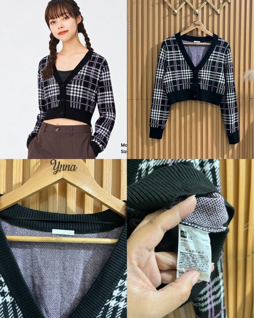 GU Wool Cropped Cardigan (Category: Longsleeves) located in Caloocan City. Submitted by ynna_27 (Listing ID 1464039213, Image 1). Description: GU Wool Cropped Cardigan Used - Good as new Large - XL Issue : x Price 550.