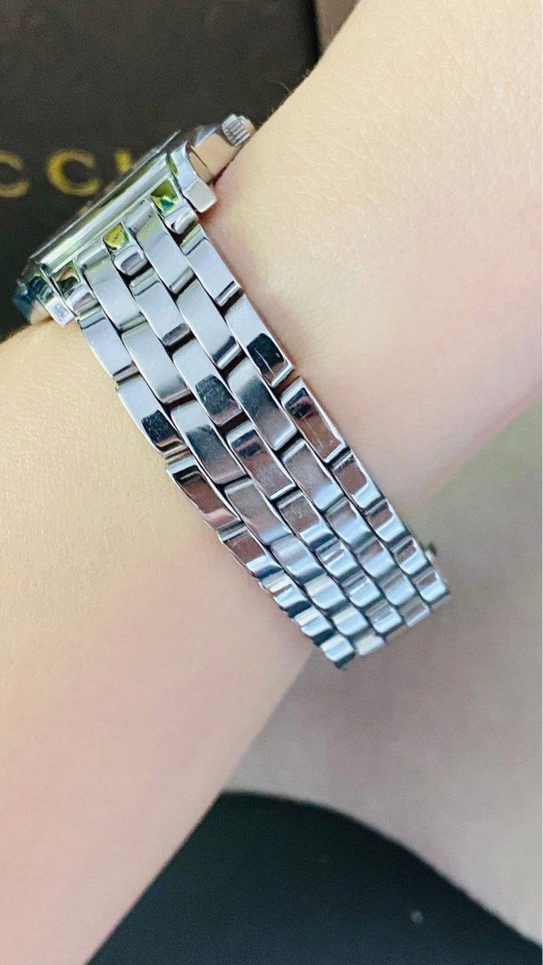 G.U.C.C.I 5500L Watch (Category: Women's Watches) located in Manila. Submitted by annafinds (Listing ID 1464063922, Image 2). Description: ₱13,500 Auth G.U.C.C.I 5500L Watch for Ladie’s -Black Roman Dial -Swiss Made -Stainless Steel -Quartz Movement -Small to Medium Wrist Size 17cm -In Excellent Condition 📌Disclaimer:📌 All Products, Names, Brands, and Logos are owned by their respective brand owners. We are not affiliated with the Brand feature