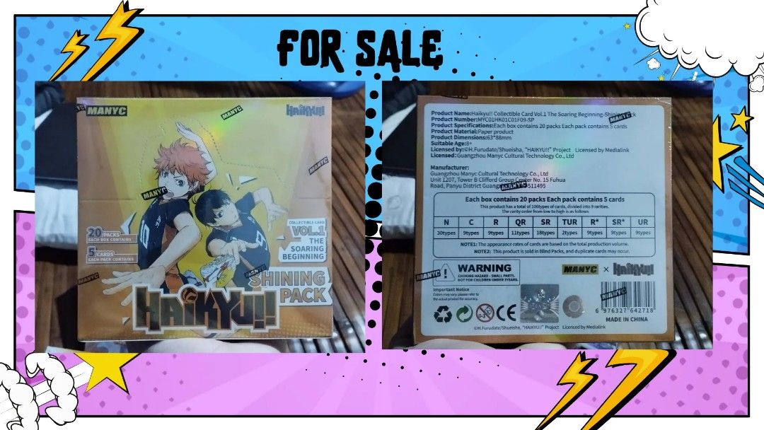 Haikyuu Cards (Category: Card Packs) located in Bayambang. Submitted by nishi.spideyyyyyy (Listing ID 1464055331, Image 1). Description: Set - 500 no duplicates -Official and Authentic -Prices and pieces are indicated in the photo -MOP: GCASH -MOD: J&T.