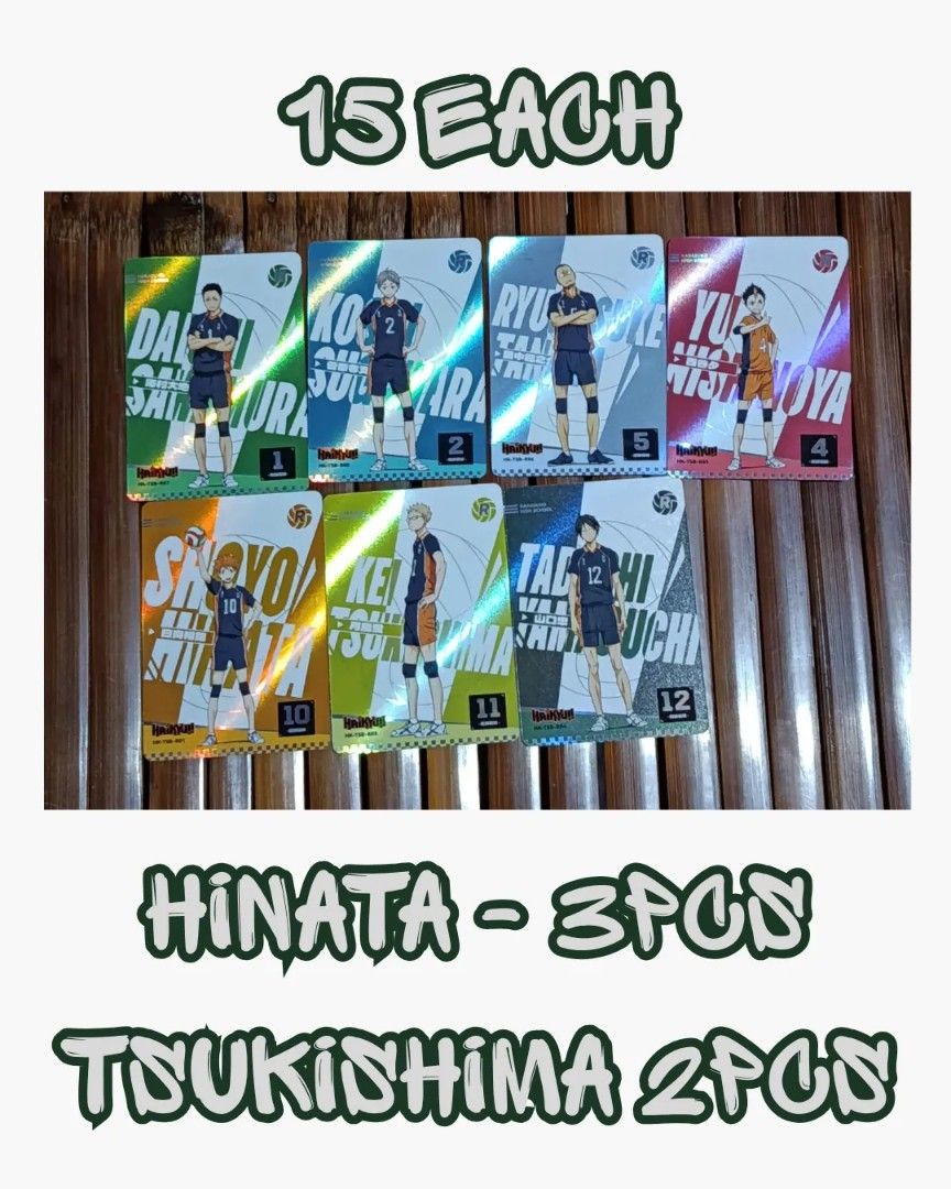 Haikyuu Cards (Category: Card Packs) located in Bayambang. Submitted by nishi.spideyyyyyy (Listing ID 1464055331, Image 3). Description: Set - 500 no duplicates -Official and Authentic -Prices and pieces are indicated in the photo -MOP: GCASH -MOD: J&T.