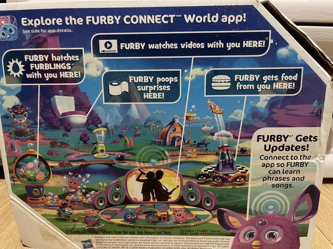 Hasbro Furby Connect Pink Interactive Toy (Category: Interactive Toys) located in Malabon City. Submitted by charlize.ph (Listing ID 1463945297, Image 3). Description: - Pink Furby Connect toy - Connects to the Furby Connect World app - Hatches Furbings, poops surprises, and eats - Watches videos with you - Receives updates - Learns phrases and songs - Requires 4 AA batteries (not included) - Recommended for ages 6+.