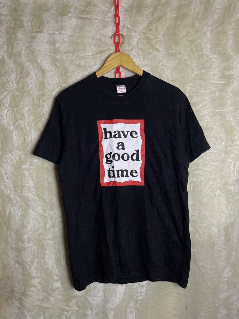 Have A Good Time Black T-Shirt Medium (Category: Tshirts & Polo Shirts ) located in Molave. Submitted by charlesthrifter (Listing ID 1464033494, Image 1). Description: - Black t-shirt with 'Have A Good Time' graphic print - Tagged as Medium - Perfect for casual wear May stain sa pring.