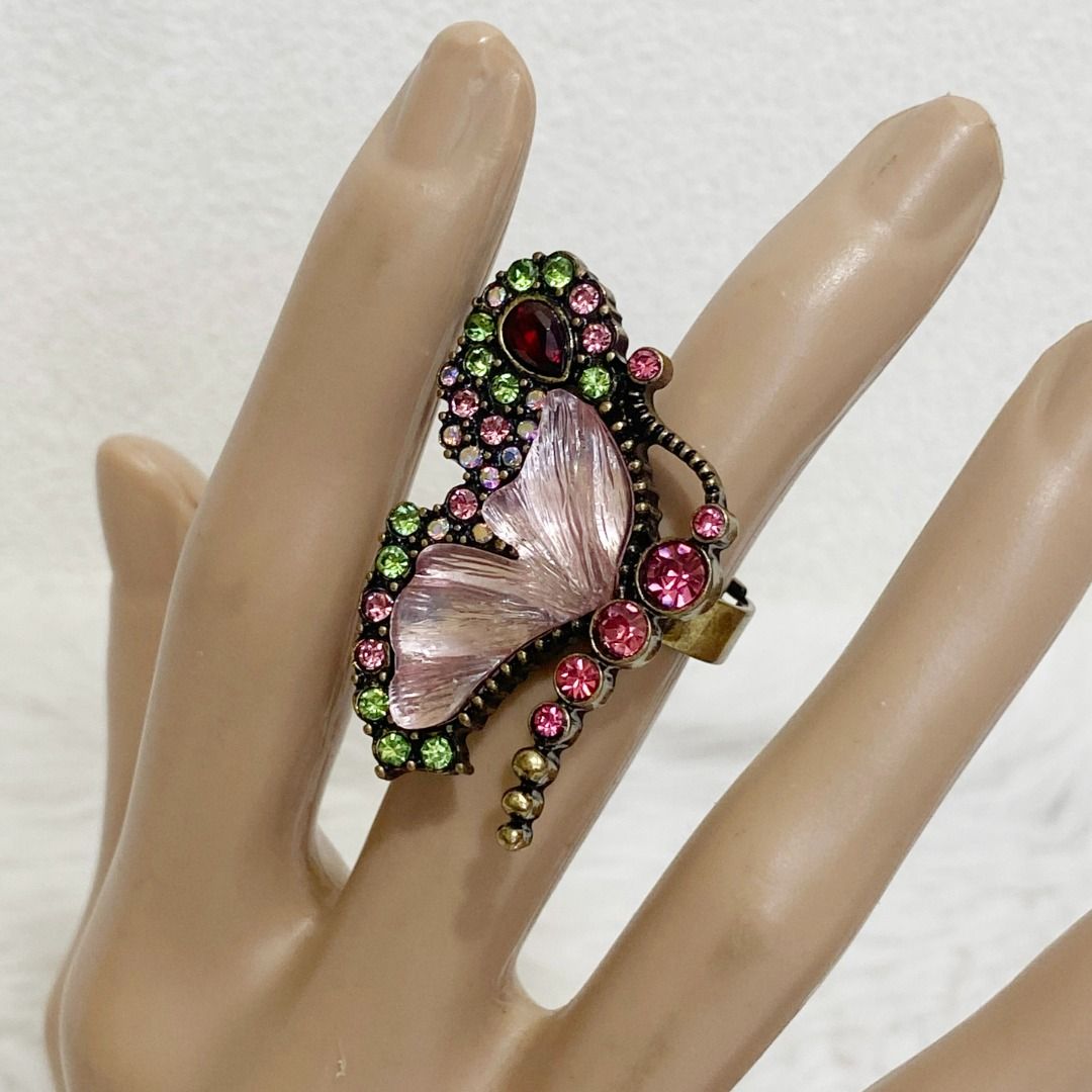 Heidi Daus Pink Translucent Wings Rhinestones Butterfly Ring (Category: Rings) located in Cebu City. Submitted by posh_avenue888 (Listing ID 1464091335, Image 2). Description: In very good condition. From Japan. Size 6. 100% authentic!!!.