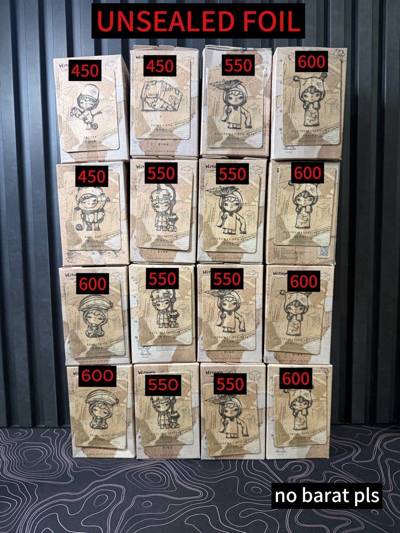 HironO Blind Box Echo Series - Unsealed Foil (Category: Designer & Blind Box Toys) located in Manila. Submitted by lebronlabubu (Listing ID 1463986454, Image 1). Description: - HironO Blind Boxes Available! - All foils are unsealed. - Figures include: Echo, Soul Collection, Journey in the Rain. - Prices range from 450 to 600 PHP. - No trades or bargaining, please. - Message me to let me know which one you'd like!.