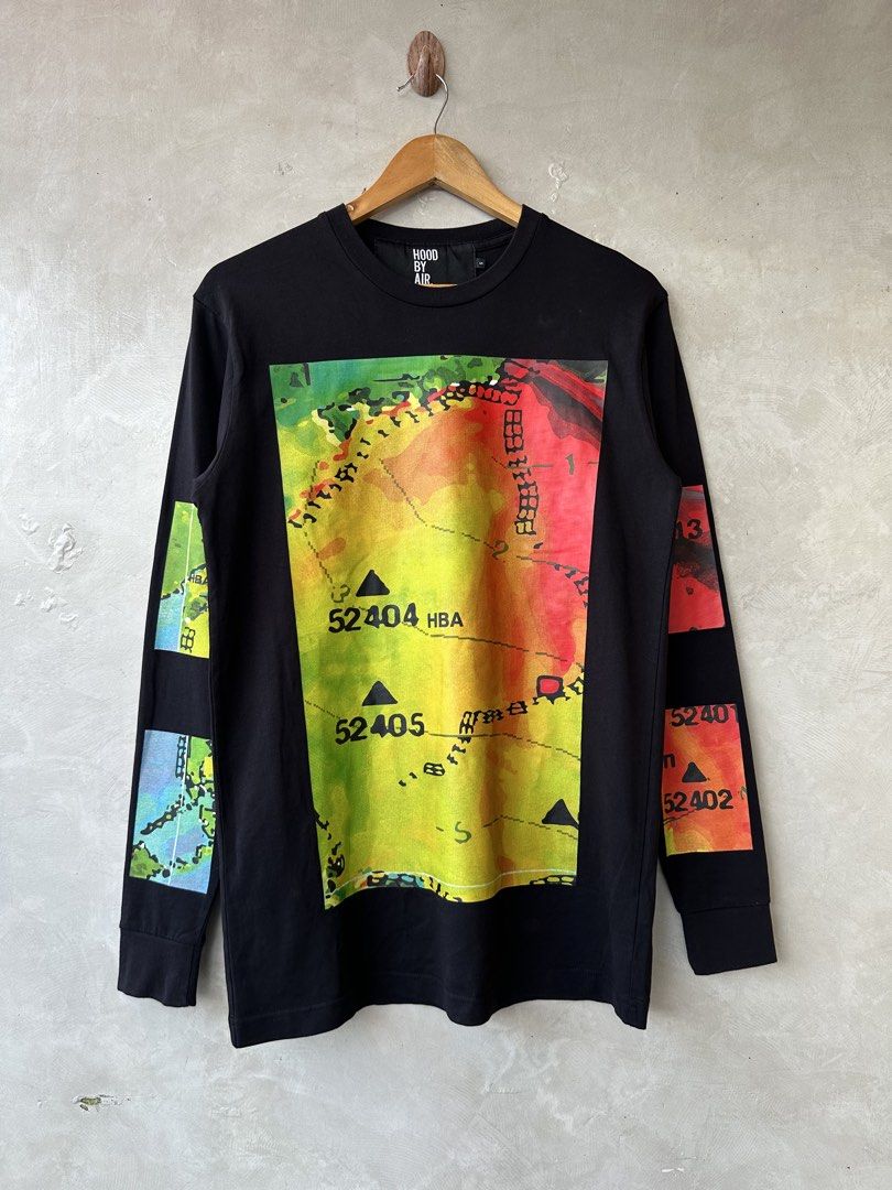 HOOD BY AIR - Weather Map 2014 SPRING / SUMMER COLLECTION (Category: Tshirts & Polo Shirts ) located in Cavite. Submitted by second_story_ph (Listing ID 1464103286, Image 2). Description: HOOD BY AIR 2014 SPRING / SUMMER COLLECTION Weather Map L/S Size: Small Dimension: 19.5” Width / 29” Length / 17” Shoulder / 25” Sleeve Condition: Like New.