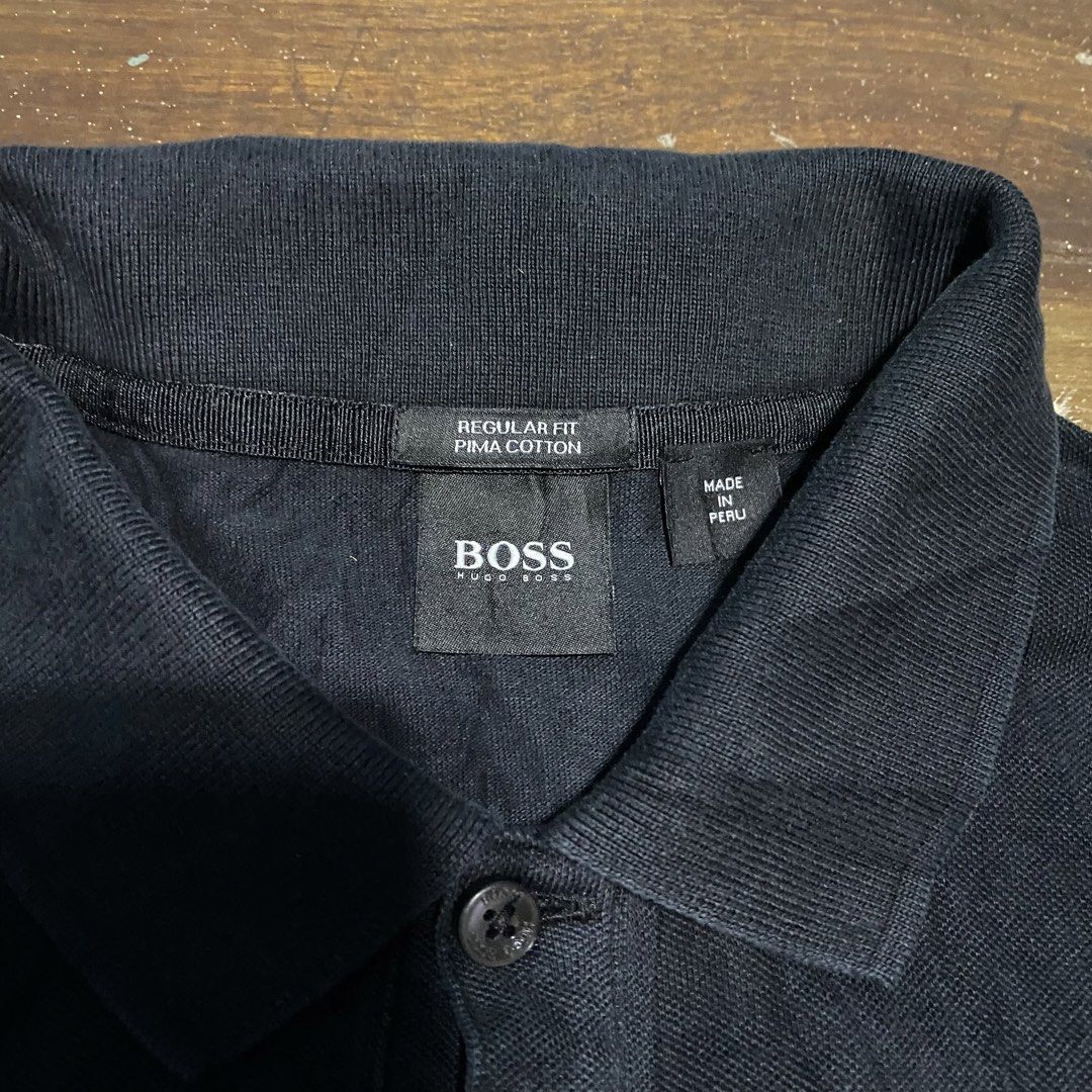 Hugo Boss polo shirt side logo (Category: Tshirts & Polo Shirts ) located in Las Pinas. Submitted by y2k_archievefinds (Listing ID 1463988681, Image 3). Description: AUTHENTIC 10/10 Color rate Like new condition No flaws WIDTH- 20 LENGTH- 28 DM📲📲📲📲.