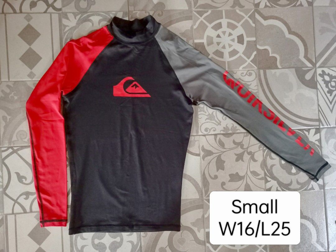 Hurley, Quicksilver, RipCurl, Patagonia (Category: Swim Top & Rash Guards) located in Binan City. Submitted by thrifty.08 (Listing ID 1464090680, Image 2). Description: Rash guard & Board shorts Seldom Used Php450 each 📍 Location: San Antonio, Binan City.