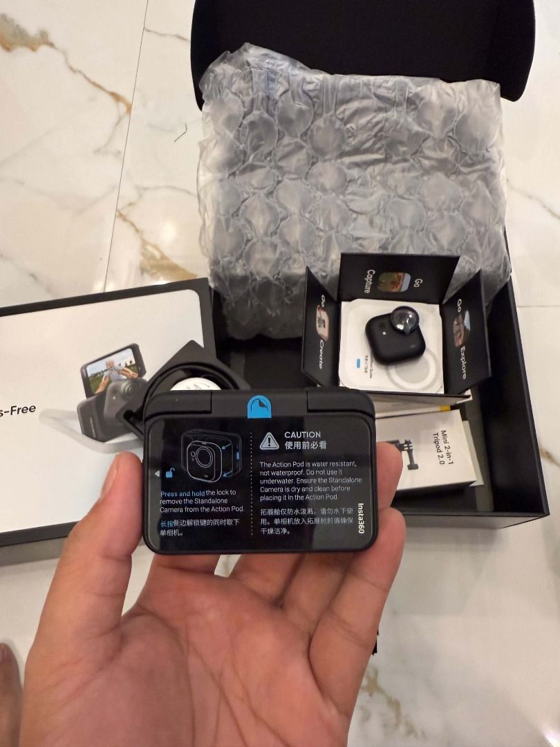 Insta360 GO Ultra Creator Bundle Tiny Hands-Free 4K Cam (Category: Video Cameras) located in Ilagan. Submitted by jrluxurs (Listing ID 1463966365, Image 3). Description: - Insta360 GO Ultra Creator Bundle for sale - Tiny, hands-free 4K action camera - Perfect for capturing moments on the go - Bundle includes camera and various mounting accessories - Comes in original packaging - Ready for its next owner - never been used , my husband bought black