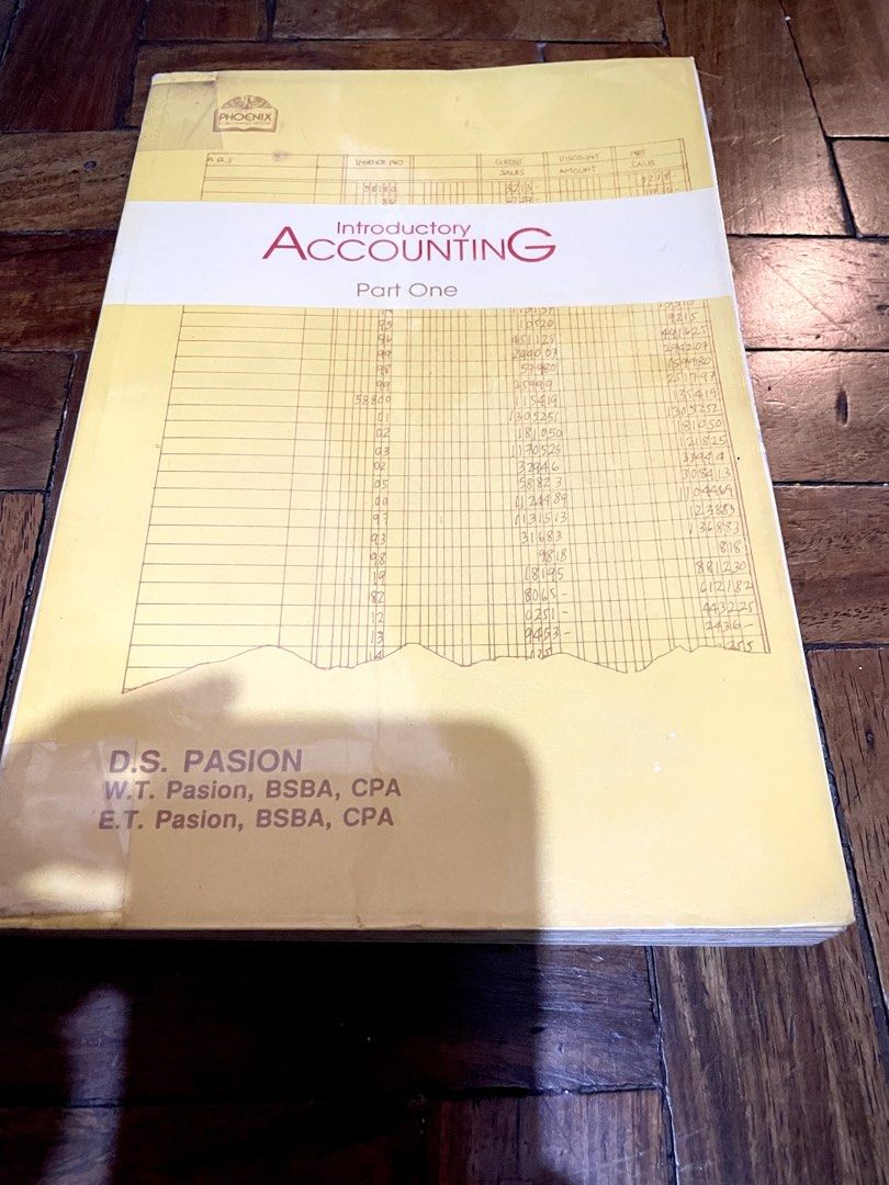Introductory Accounting part one DS Pasion (Category: Textbooks) located in Pasay City. Submitted by lego_room (Listing ID 1463968713, Image 1). Description: Introductory Accounting Part one By DS Pasion Book is well taken care of, still has plastic cover , no tear pages but brownish stain in sides pages due to long storage Great for reference Payment : GCash Send via lalamove, J&T express or grab express Shipping shoulder by buyer.