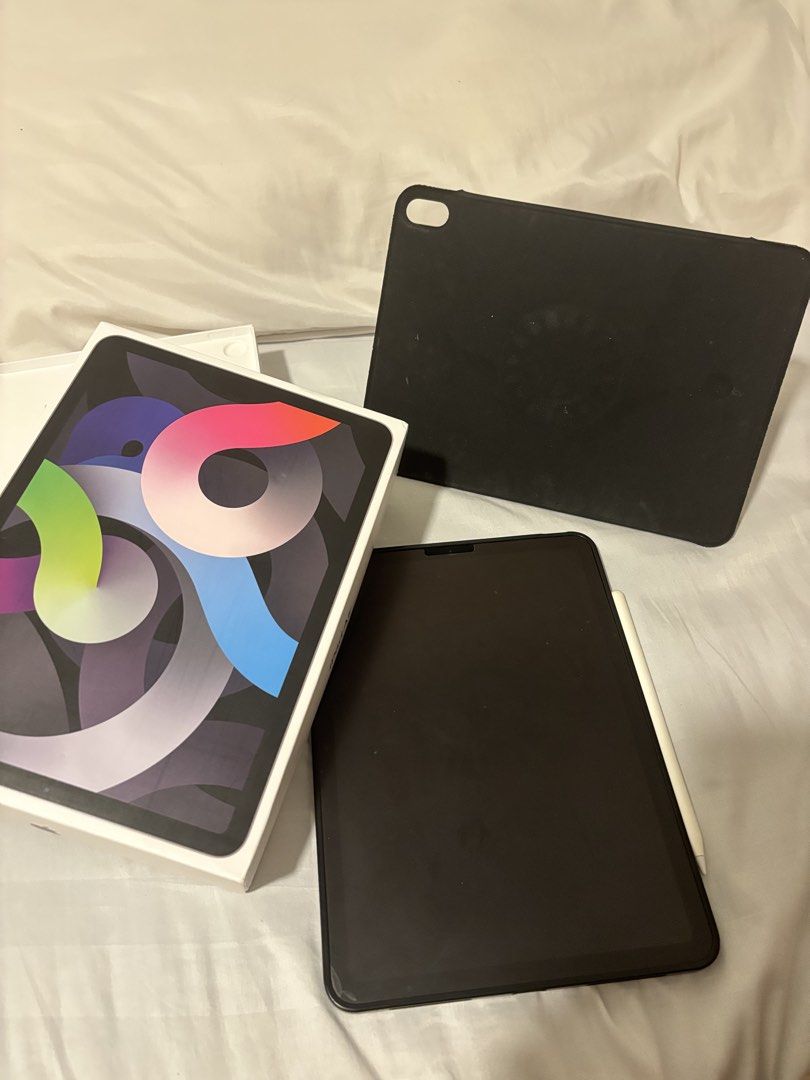 IPad air 4 space gray 64gb (Category: iPad) located in Quezon City. Submitted by shopwithfrance (Listing ID 1464106428, Image 2). Description: Like New Comes with box, case, and paper bag with receipt from apple store Space gray 64gb ₱23,000.