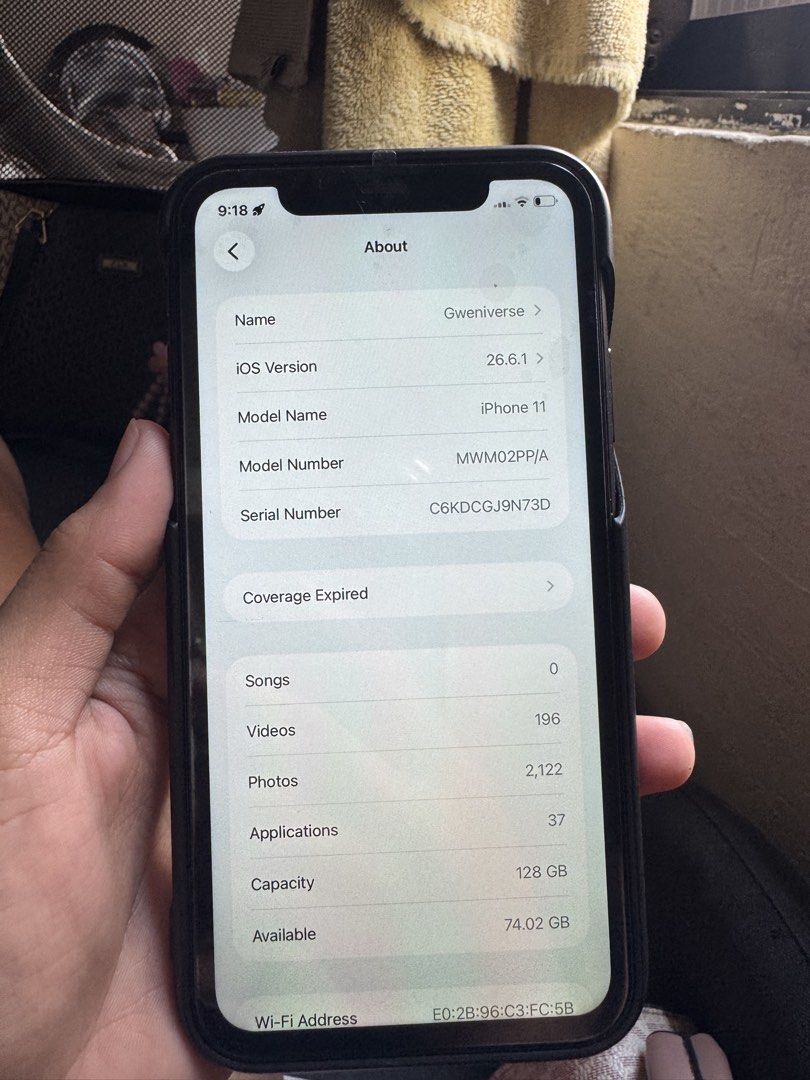 iPhone 11 128gb (Category: iPhone 11 Series) located in Manila. Submitted by gwyne_00 (Listing ID 1464067714, Image 3). Description: iphone 11 128gb Factory unlock 66 battery health(3-5 hours depende padin sa gamit) Face id working Issue -Newly Replaced Lcd -66 Battery health still original -Paintchips.