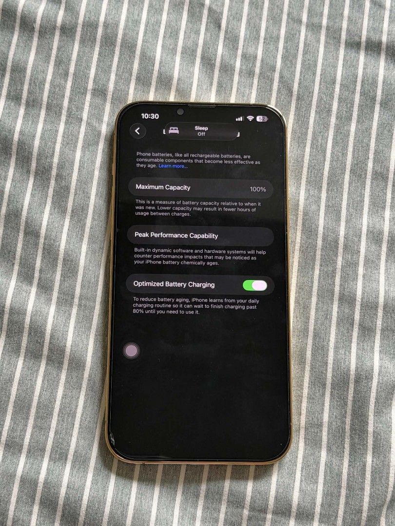 iPhone 13 Pro Max (128GB) – Gold (Category: iPhone 13 Series) located in Pasig City. Submitted by rafrlwork (Listing ID 1463953954, Image 2). Description: iPhone 13 Pro Max (128GB) – Gold Meetup : Meetup at Shangri la edsa Mall, SM Megamall Key Features & Condition: * Condition: 100% Smooth condition – No dents, scratches, or hidden issues. Still has the screen protector but with dent (can be replaced) * Storage: 128GB * Battery Health: 100% (New