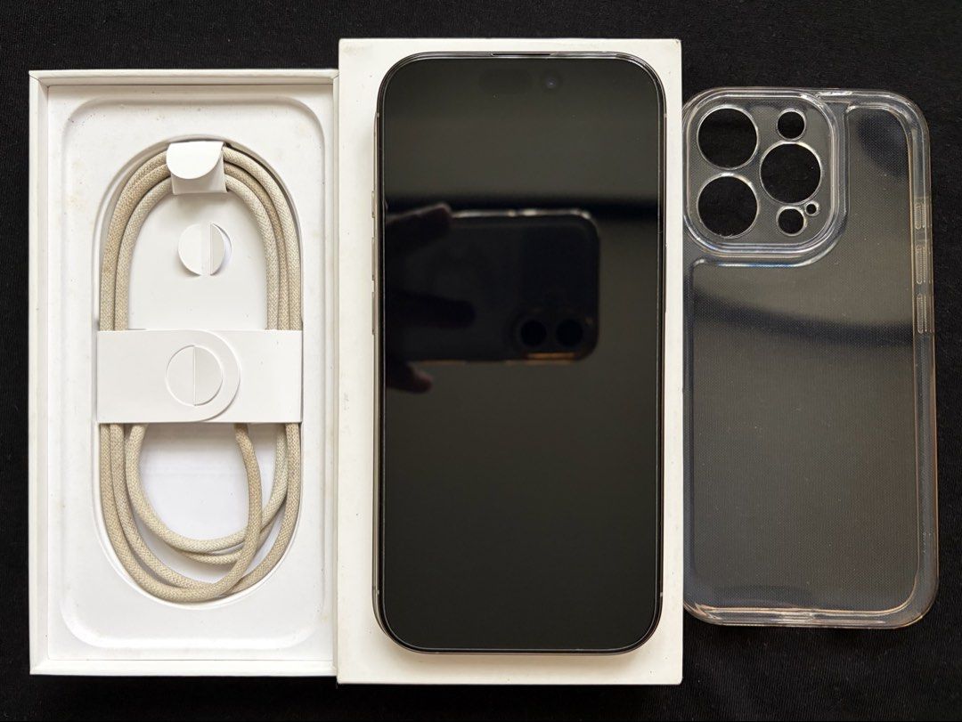Iphone 16 Pro - 128gb (Category: iPhone 16 Series) located in Calumpit. Submitted by misery.owl (Listing ID 1463950939, Image 2). Description: For sale! Iphone 16 Pro 128gb 92% Battery Health Natural Titanium In great condition (see photos) Works perfectly fine No sim restriction No history of repair Issue: Black dot on side(appeared out of nowhere) Does not affect touch capability Inclusions: Original box Original Braided Cable Charger Cases Mee