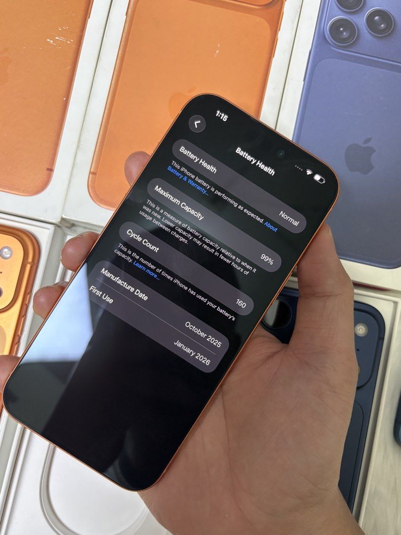 IPHONE 17 PRO MAX 256GB FOR SALE (Category: iPhone 17 Series) located in Paranaque City. Submitted by cieloryanjay28 (Listing ID 1464113472, Image 3). Description: IPHONE 17 PRO MAX 256GB | Cosmic Orange - Local Variant NTC - Warranty 01/24/27 - No Sim Restriction - 99% Batt Health - 160 cycle count - No history of repair - No replaced part No issue ⚠️ Inclusions: Orig Box, Orig Cord, Case ₱70,000 negotiable Meet up Location: Parañaque | Las Piña