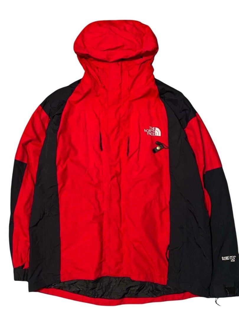 Jacket For sale (Category: Coats, Jackets and Outerwear) located in Bacoor. Submitted by davealvare39194 (Listing ID 1464070436, Image 1). Description: Classic red and black The North Face jacket. Features Gore-Tex for waterproofing. Adjustable hood and hem. Great for outdoor activities or as a stylish outerwear piece. Two zip pockets on the front. Durable construction. Ready for your next adventure..