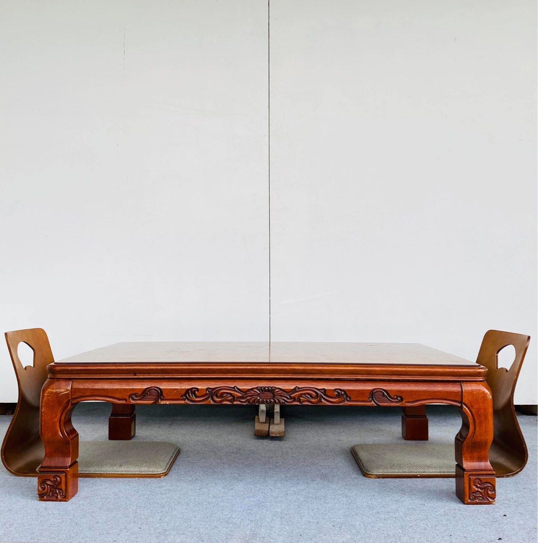 JAPANESE TATAMI TABLE AND CHAIRS SET (Category: Tables & Sets) located in Manila. Submitted by jerichocal17856 (Listing ID 1464069562, Image 2). Description: “JAPAN SURPLUS” JAPANESE TATAMI TABLE AND CHAIRS SET SIZE: TABLE: 48L” x 31W” x 15H” inches (AS-IS ITEM) IN GOOD CONDITION.