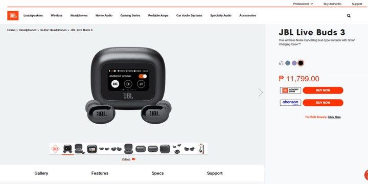 JBL Live Buds 3 (Category: Earphones) located in Manila. Submitted by czuleikaaa (Listing ID 1464015880, Image 1). Description: Brand new napalanunan lang sa raffle sa JBL SEALED pa.