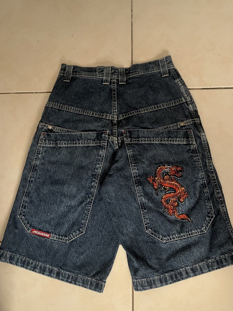 JNCO Dragon Big Pocket Jorts (Category: Shorts) located in Imus. Submitted by noojabez (Listing ID 1464008032, Image 1). Description: Very Good condition JNCO The denim isnt damaged and is still crispy af Color rate : 10/10 Condition : 10/10 Dimes : 26 W x 23 L Rlly dont wanna sell but if price is right u get it jnco,y2k, jorts, baggy .
