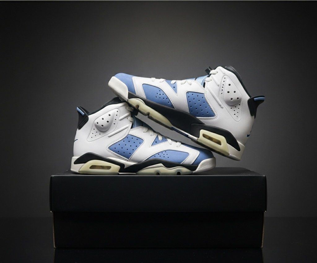 Jordan 6 Retro UNC White (GS) (Category: Sneakers) located in Manila. Submitted by got_loots (Listing ID 1464037995, Image 1). Description: WTS❗️❗️❗️ Authentic Jordan 6 Retro UNC White (GS) BNDS Size:6.5Y ( 8wmns ) ₱4,500 Only .