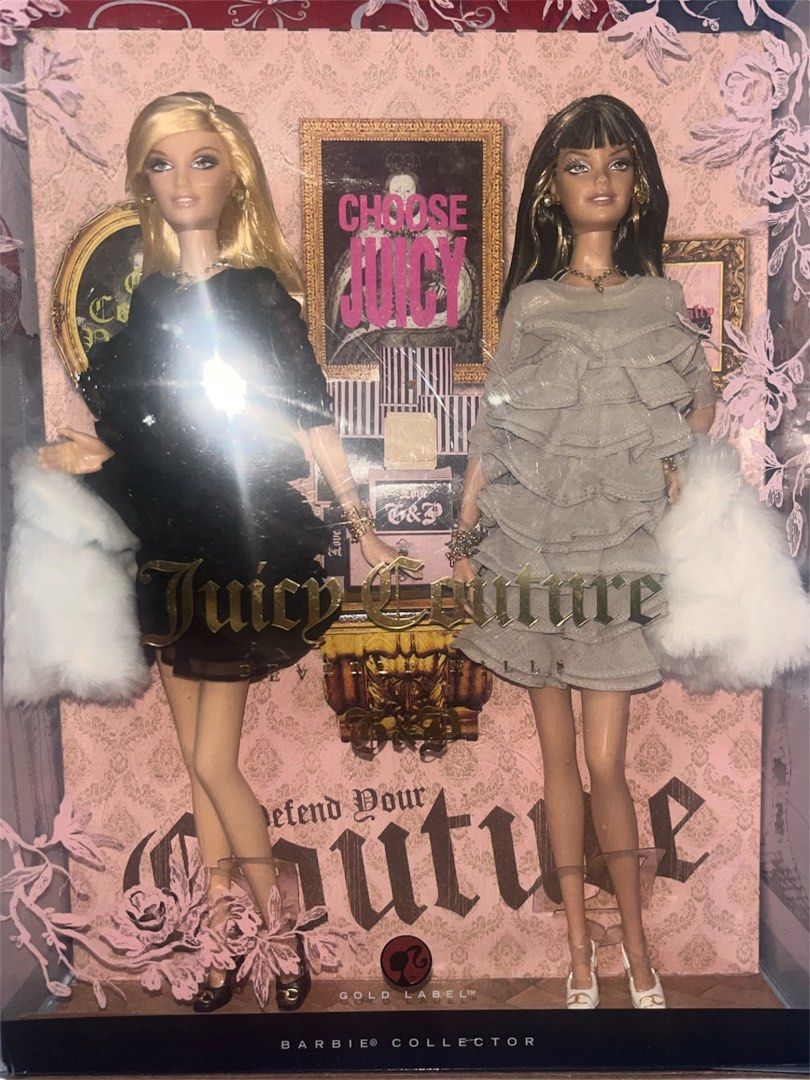 Juicy Couture Barbie (Category: Action & Battle Toys) located in Baguio. Submitted by thrifty_henry (Listing ID 1464048801, Image 1). Description: Preloved / never been used Intact Pa ung box but ung top cover is Naalis na Flaws : nastock so needs cleaning sa mismong doll Medyo may dumi lang sa nose Nila I don’t know if removable since medyo nastock lang , look closer Pm me nalang for more photos Kaya buy as is nalang pero complete Pa naman acces