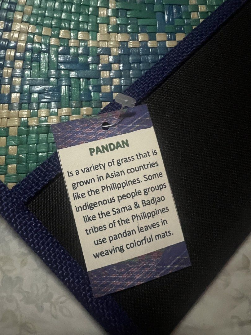 KAHOLATAN Philippines Pandan Woven Folder Case (Category: Storage Boxes & Baskets) located in San Juan City. Submitted by iambernie (Listing ID 1463939420, Image 2). Description: - Handwoven folder made in the Philippines - Crafted from natural pandan leaves - Features a beautiful blue and green woven exterior - Lined with black fabric and includes interior pockets - Secure zipper closure - Ideal for organizing documents or as a travel pouch, gre