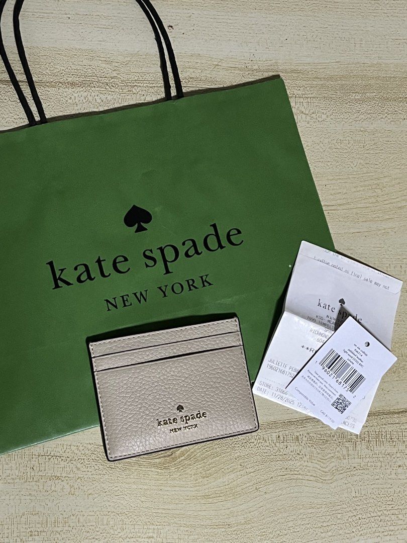 Kate Spade Juliette Card Holder (Category: Wallets & Card holders) located in Quezon City. Submitted by azarels (Listing ID 1464015643, Image 1). Description: Fixed price ‼️Below asking price will be declined‼️ with tag, gift receipt and paper bag Authentic KS from Canada 🇨🇦 + local sf 📍Project 8, QC .