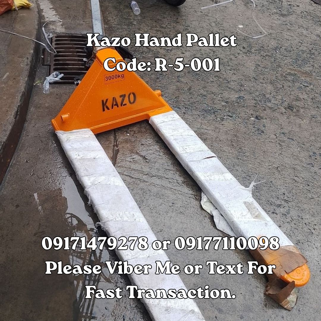 Kazo Hand Pallet Code: R-5-001 (Category: Construction Tools & Equipment) located in Manila. Submitted by 09171479278_elsie. (Listing ID 1463942055, Image 1). Description: Kazo Hand Pallet Code: R-5-001 .