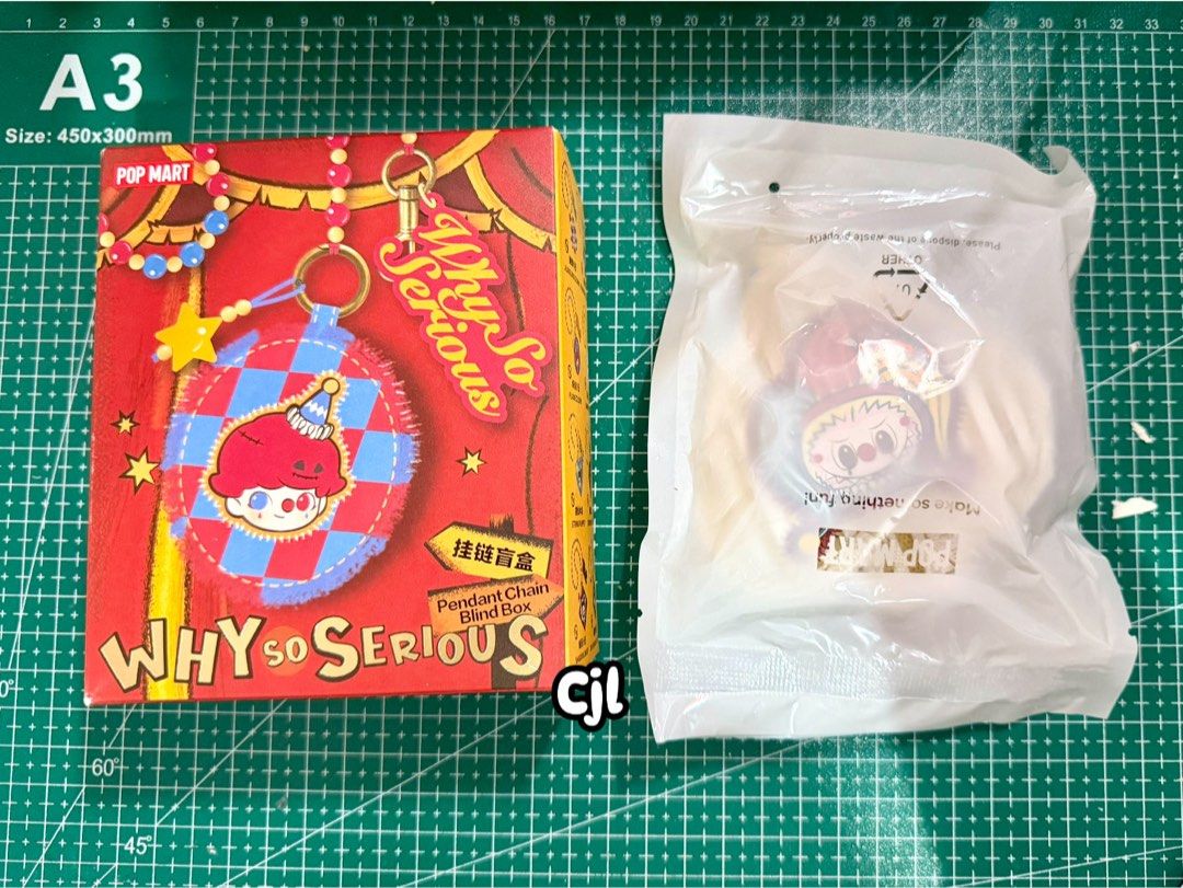 LABUBU SUPER SECRET - Why so Serious Pendant Chain (Category: Character Goods) located in Bacoor. Submitted by masijakeopi_ (Listing ID 1464094756, Image 1). Description: wts lfb ufs ptpa WHY SO SERIOUS Pentant Chain (Super Secret) sealed foil, Open bottom box ₱2500 only 💵MOP- Gcash, Maya, Bank Transfer 🚚MOD- JnT *by schedule, Lalamove ,Grab 📍Bacoor,Cavite.
